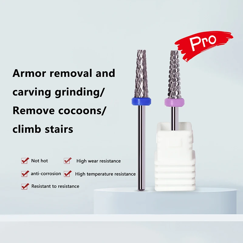 텅스텐 스틸 카바이드 배럴 네일 드릴 비트 3/32인치 고품질 로터리 밀링 커터 매니큐어 비트 드릴 액세서리 네일 도구