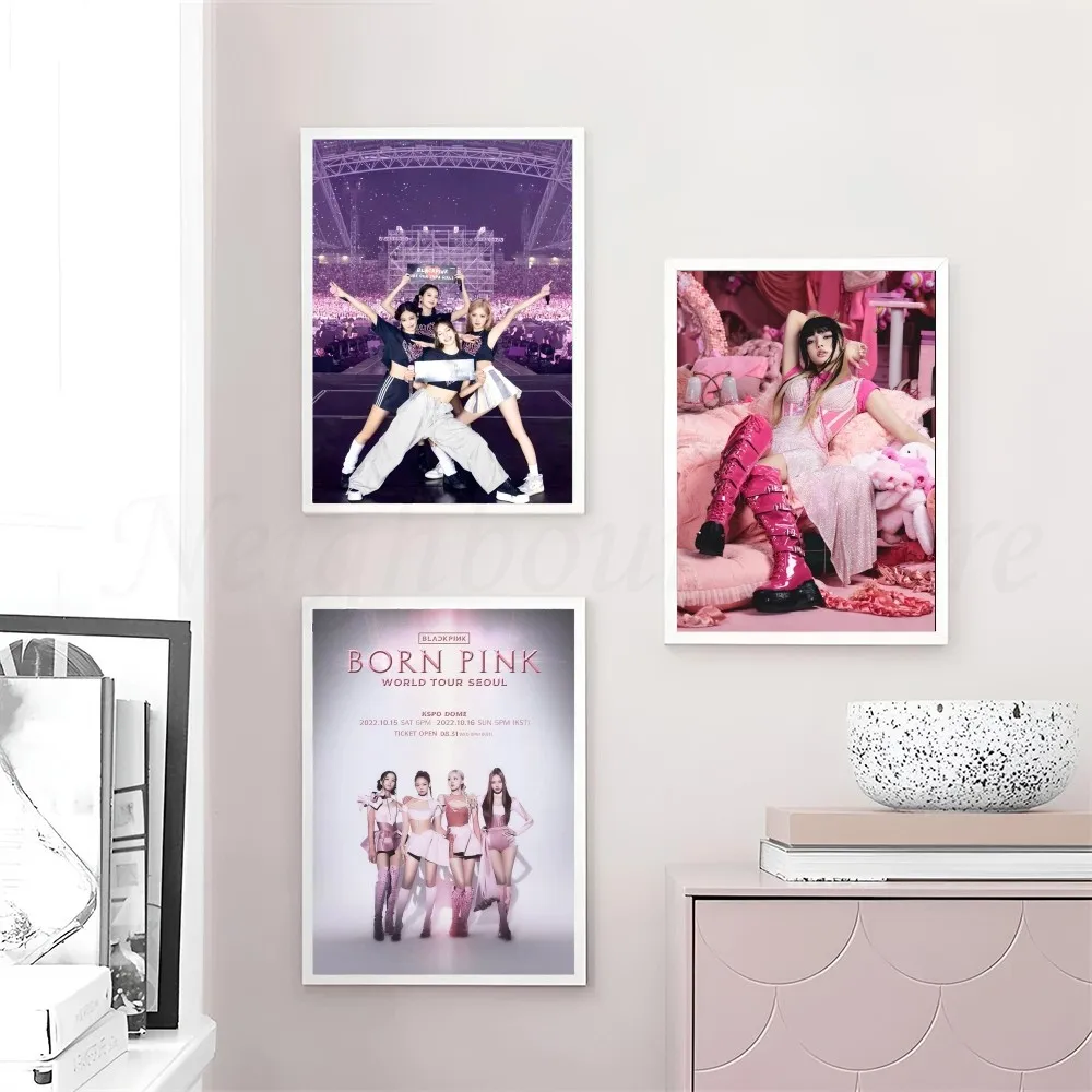 1pc Kpop-Blackpink Poster Stickers Art Wall Murals Decor Game Room Decor Gifts Kawaii HD Painting Cat Cars anime stickers anime poster