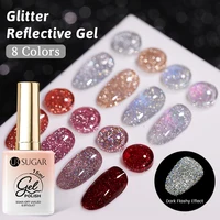 UR SUGAR 15ml Sliver Reflective Nail Gel Polish Shining Glitter Semi Permanent Soak Off UV Gel Sparkle Effect Nail Art Manicure 1