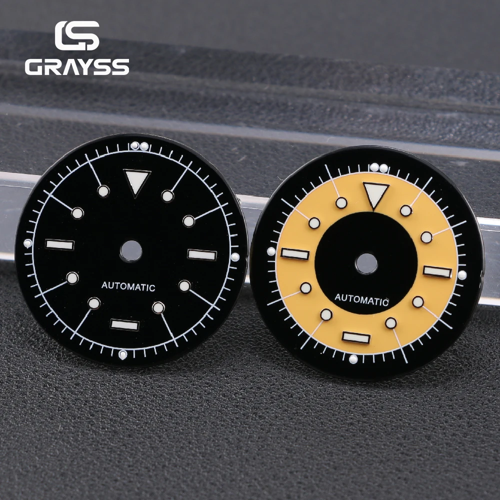 Nologo Wine-Red Enamel Dial with White Markings and C3 Lume for Watch Modification Accessories