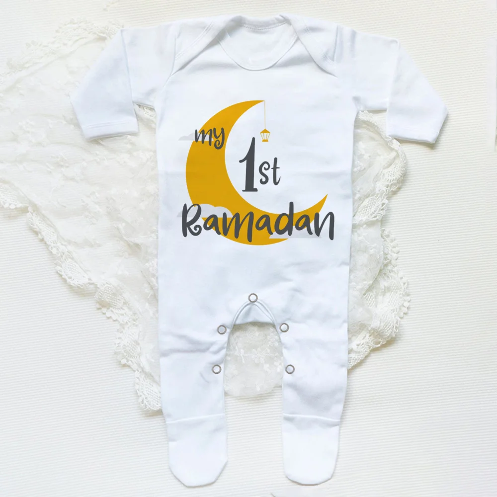 Baby Sleepsuit Baby Clothes My First Ramadan Print Baby Sleepsuit Boys Girls Clothes Newborn First Ramadan Babygrow Sleepsuit New Born Shower Gift Rompers