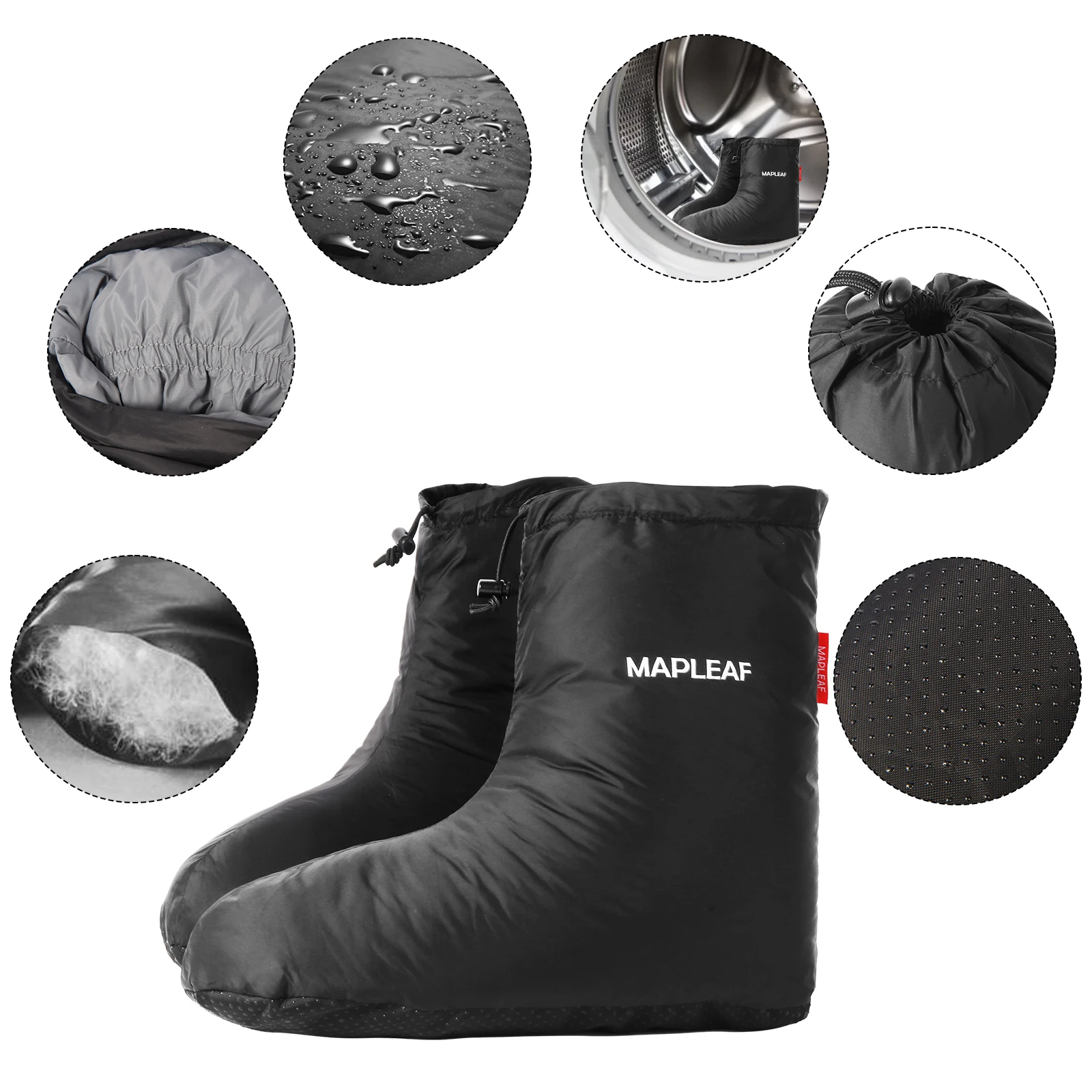 mapleaf Duck Down Socks down filled slipper boots Sleeping Bag Accessories Slippers Camping Outdoor Soft Sock Unisex Warm Water Resistant Lightweigtt