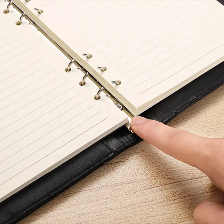 A5 맞춤형 브랜드 PU 가죽 노트북, 보조배터리 무선 충전 USB 드라이버 포함