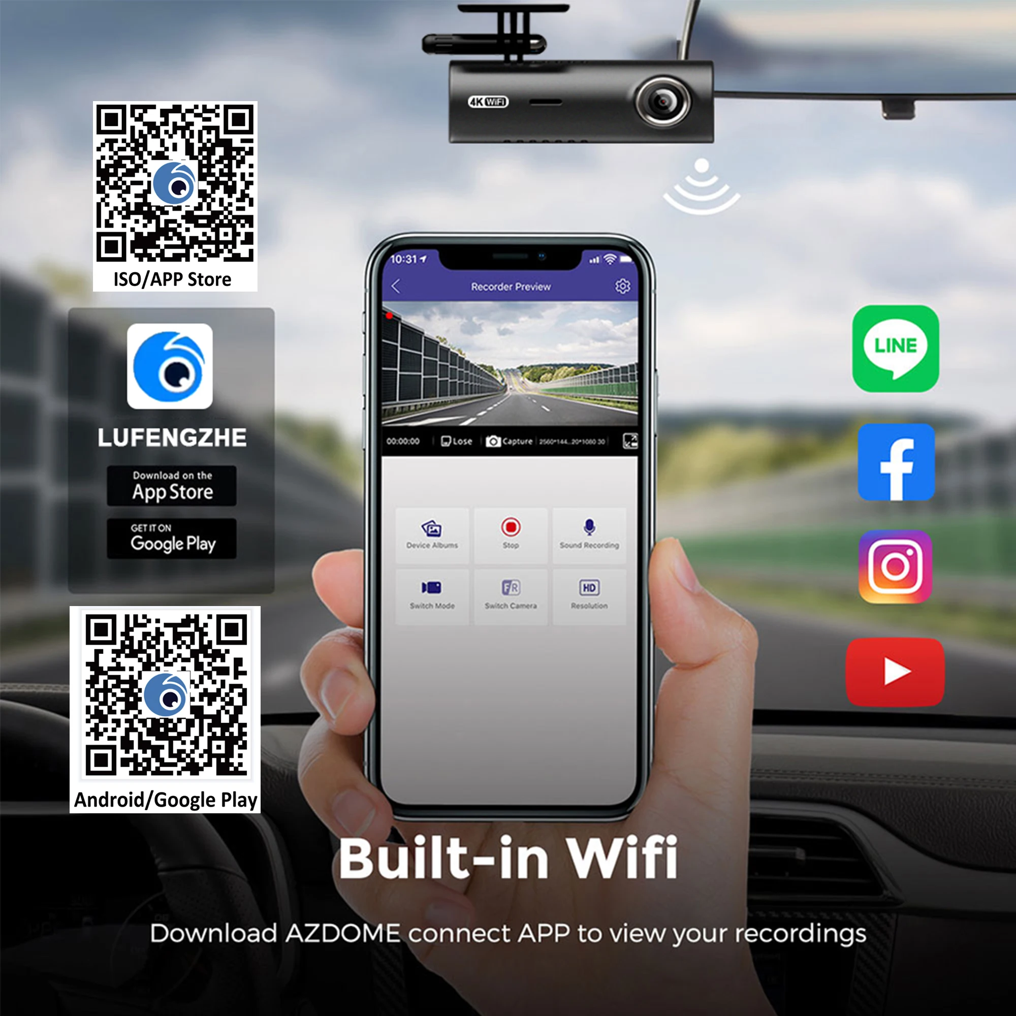 كاميرا داش كام امامية وخلفية للسيارات تسجل فيديو ت...