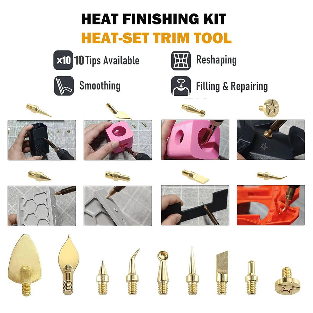 3D Printing Accessories 21PCS Smoothing Modify Finishing Tool Kit Soldering Welding Iron Heat Insert