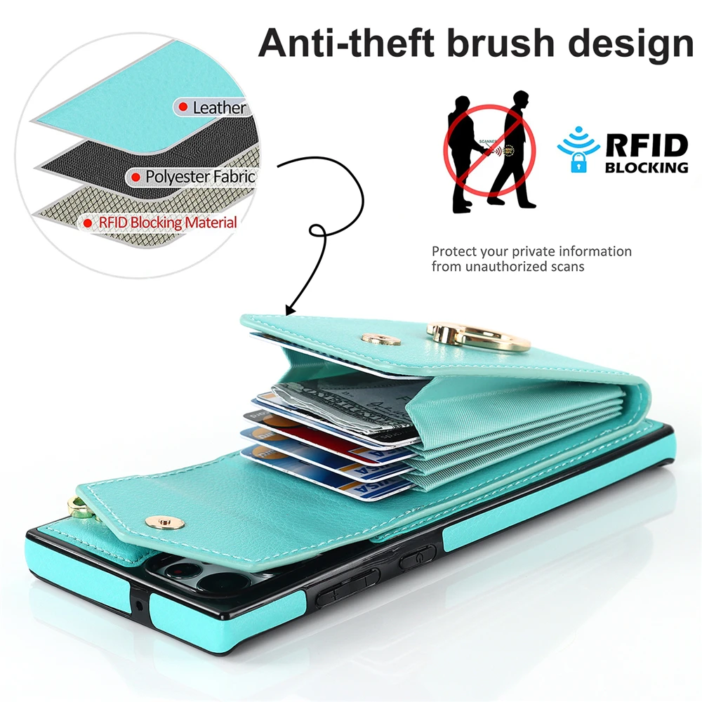 Elegant Leather Wallet Case - Premium Luxury Design Cover