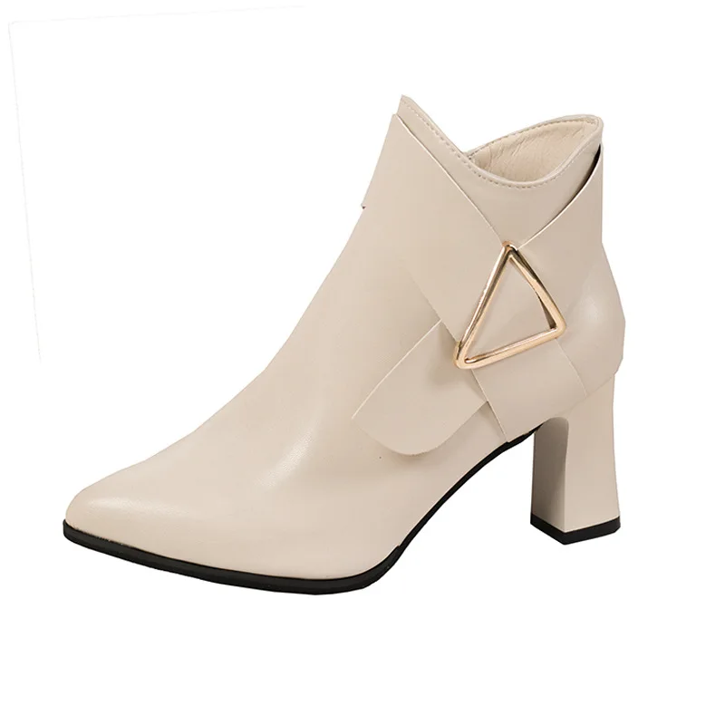 Women's High Heeled Bare Boots Fashionable Mid-heel Casual Chelsea Boots 2025 Winter New Women's Back Zipper Boots