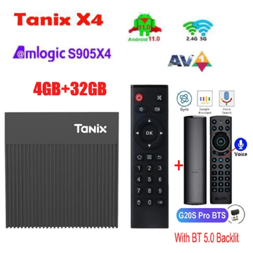 Tanix X4 Global Android 11 Amlogic S905X4 Smart TV Box 4G 32G 64G 2.4G 5G  Dual Wifi 100M 4K Media Player vs Hako Pro X96