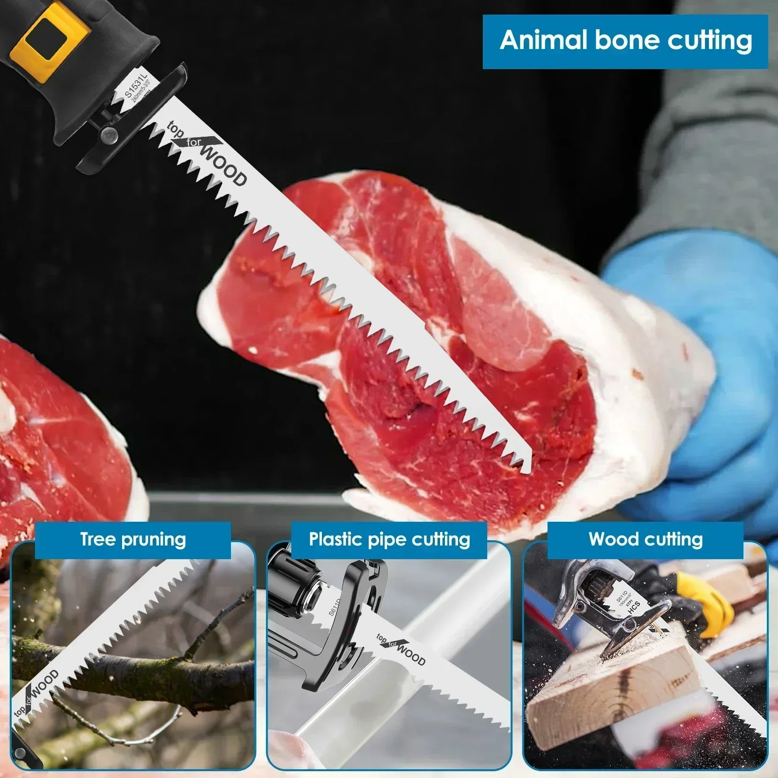 Reciprocating Saw Blade 6/9 Inch 6/5TPI High Carbon Steel Pruning Saw Blade Sharp Fast Cutting Woodworking Tool 12Pcs jig saw blades reciprocating saw blades circular saw blade hacksaw blade scroll saw blades
