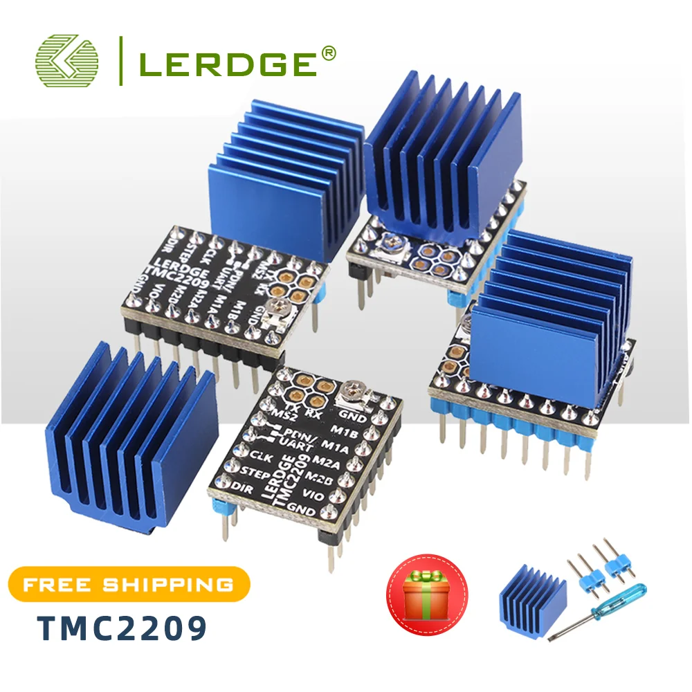 Lerdge-stepper Motor Tmc 2209 para Impressora 3d Stepstick Ultra Silencioso 256 Uart Tmc2208 A4988 Lv8729 Tmc2130 2.0a