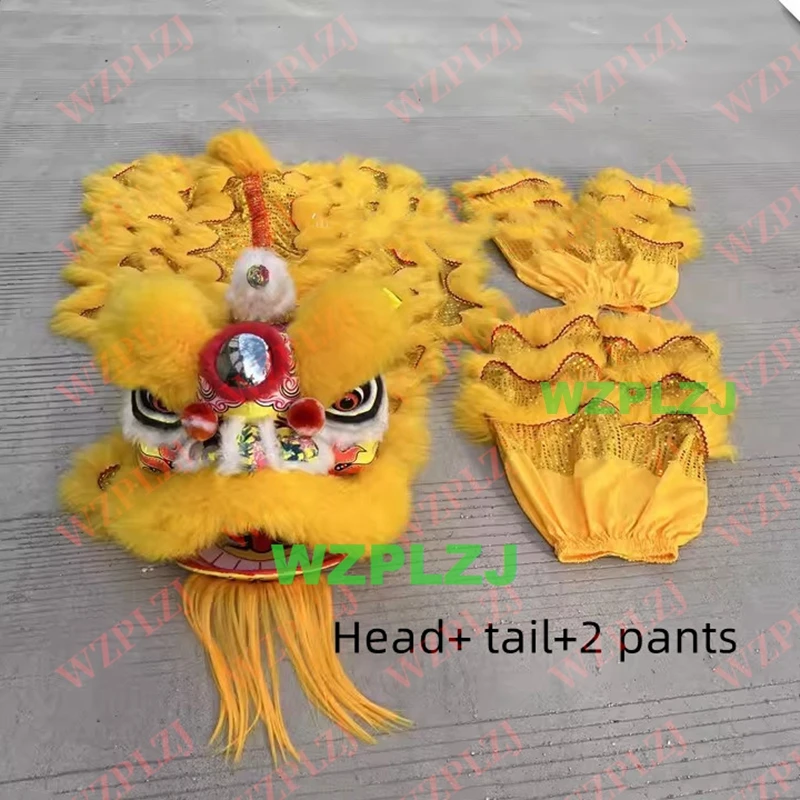 2Kids Lion Dance Costume 2 pants 10-15 Age Children Student Play Game Party Halloween Sport Parade Folk Event Stage Mascot China