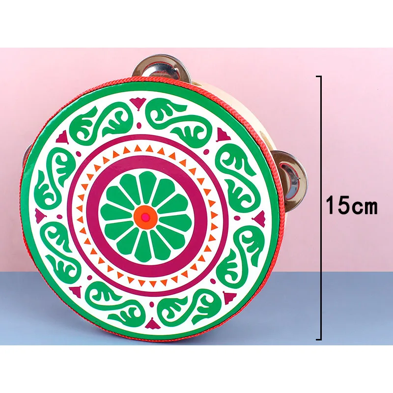 Tambourine for Kids, Children's Dance Performance Props, Birch Material, Orff Instrument, 6 Inches