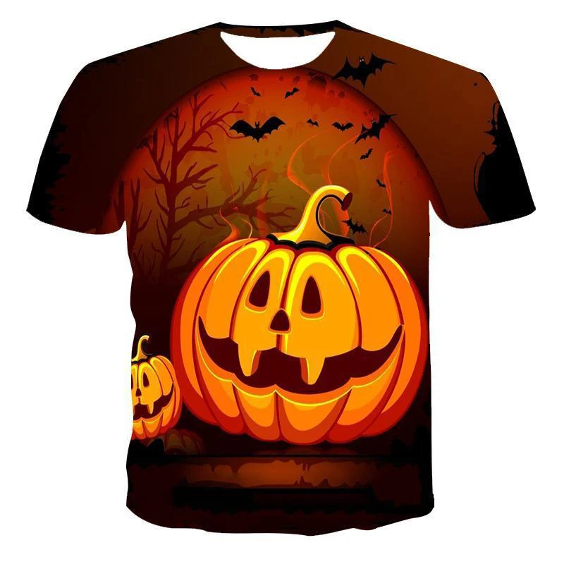 

New Tide Summer Fashion Bat Picture T-shirts Casual Print Tees Hip Hop Personality Round Neck Short Sleev Tops