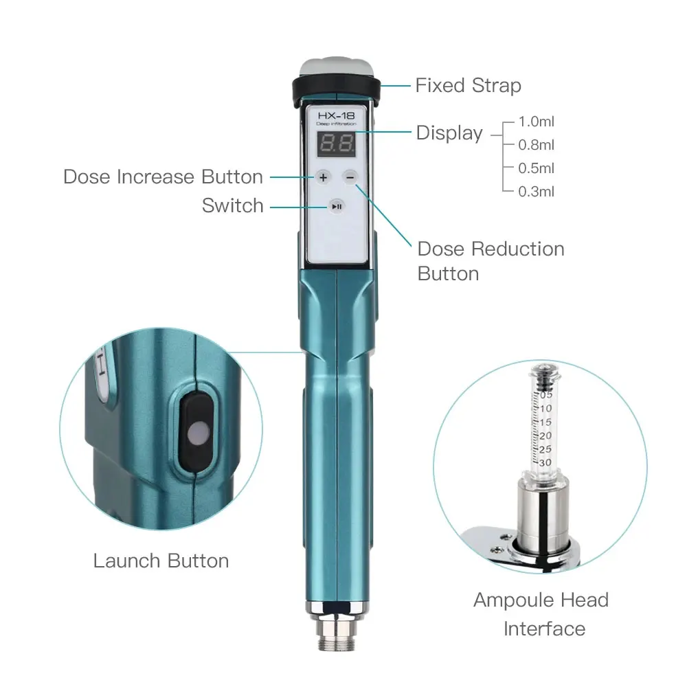2in 1 Auto Electric Hyaluron Pen or 0.3ml 0.5ml Ampoule Head Adapter Tips