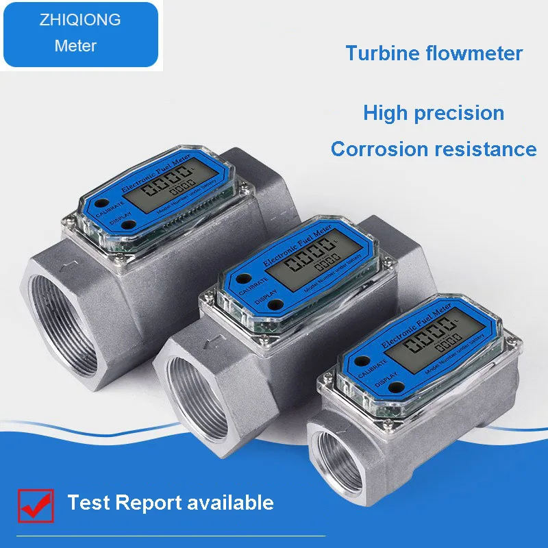 Digital Turbine Flow Meter Flowmeter Gauge Caudalimetro Electronic Flow Indicator Sensor Counter Petrol Fuel Plomeria Water DN25