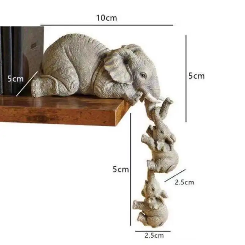 

Craft Intricate Details High Quality Resin Eye-catching Exquisite Craftsmanship Perfect Home Decoration Elephant Family Statue