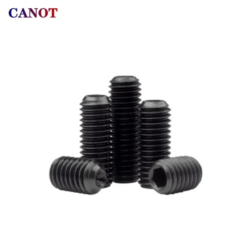 Hexagon socket screw Hex Socket Cup Set Screw M2 M2.5 M3 M4 M5 M6 M8 M10 M12 Black Grade12.9 Carbon Steel Bolts Headless Concave End Grub Screws