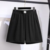 150Kg Plus Size Women's Hip 150 Summer Loose High Waist Casual Shorts Black White 4XL 5XL 6XL 7XL 8XL 9XL - Image 2
