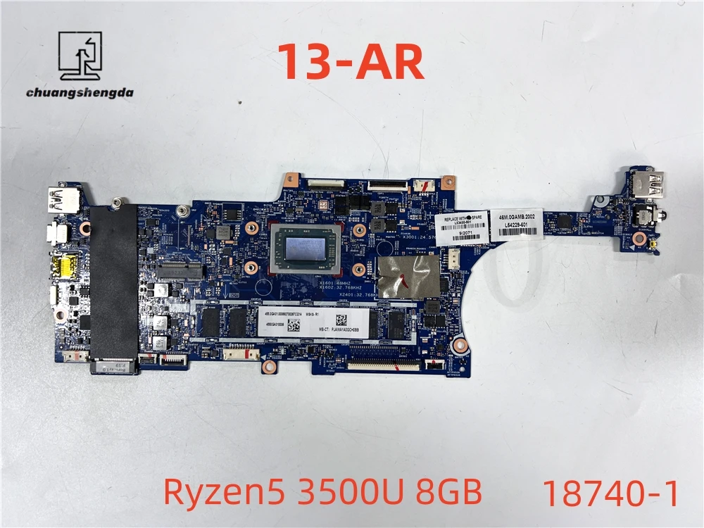 

Материнская плата для ноутбука HP 13-AR L53450-601 L53449-601 с Ryzen5 3500U 8 Гб 18740-1, полностью протестирована, работает идеально