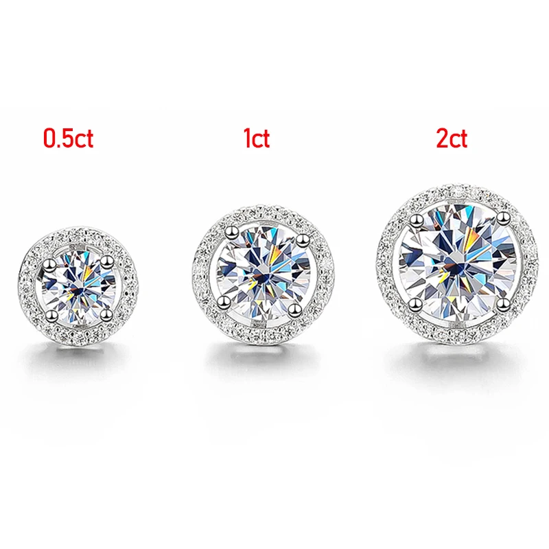 Smyoue Moissanite Stud Earrings - Size Comparison