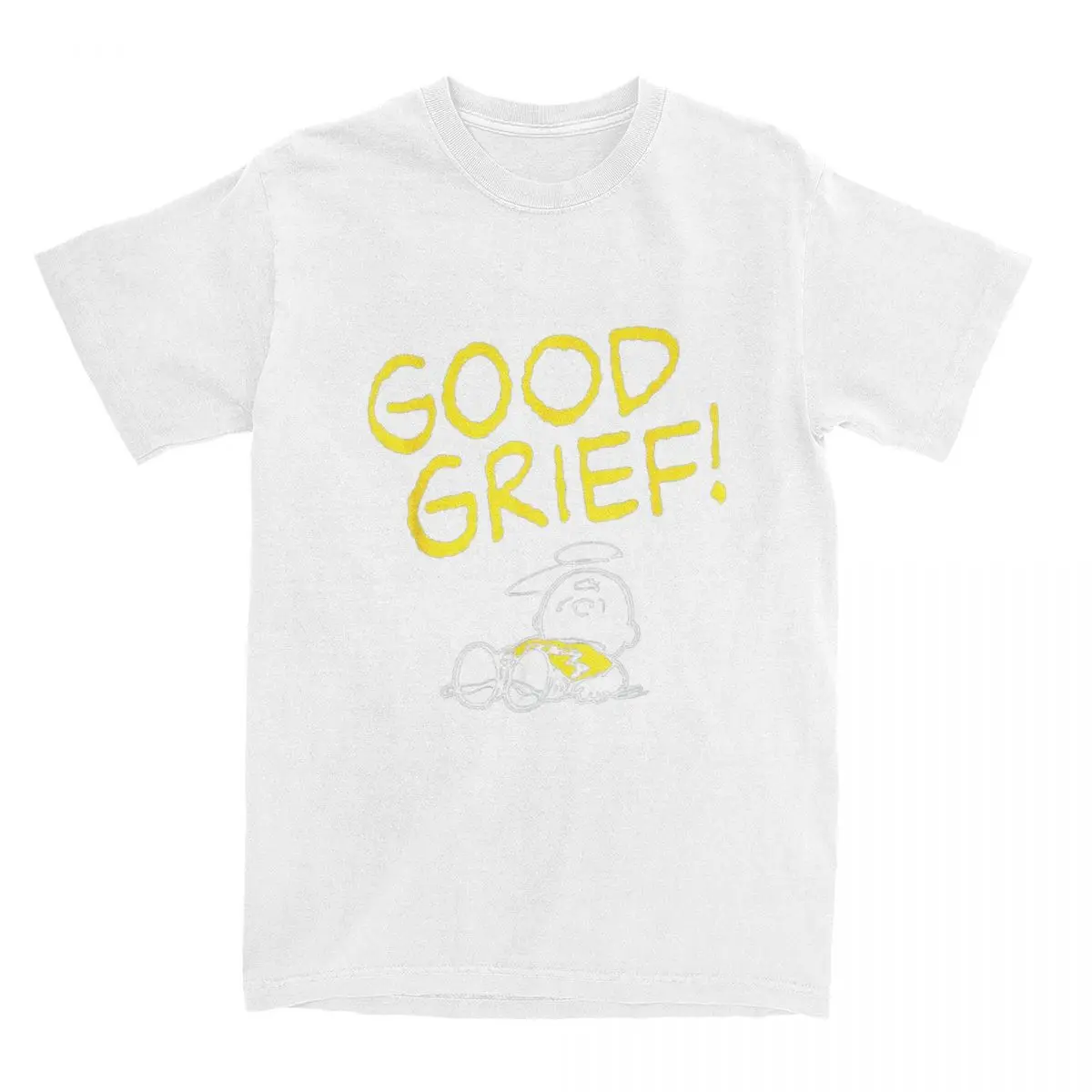 thumbnail image 1 of Camisetas para hombre y mujer, Peanuts, Charlie Brown, Good Grief, Snoopy, 100 % algodón, camisetas de manga corta, camisetas de cuello redondo, regalo de cumpleaños, 1 of 5