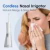 Nasal Rinse Bottle Sinus Rinse Nose Wash Cleaner 300ml Pressure Irrigation Neti-Pot 3 Modes 2 Jet with 30 Nasal Wash Salt Packet 2
