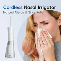 Nasal Rinse Bottle Sinus Rinse Nose Wash Cleaner 300ml Pressure Irrigation Neti-Pot 3 Modes 2 Jet with 30 Nasal Wash Salt Packet 2