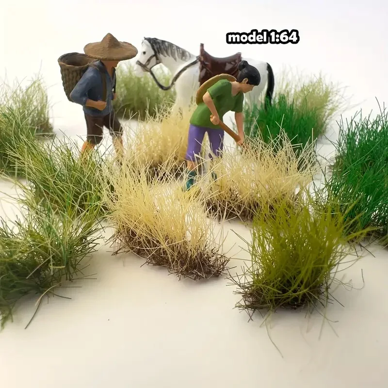 1/32-1/64 Scale Irregular Hand-Tear Grass ClustersRealistic Terrain Model Kit Faux Moss for HO N 3D Modeling Scenes Train