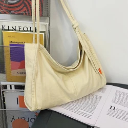 Versatile Student Tote Bag - Multi - Functional Cotton Shoulder Bag for Books and Art Supplies (Beige)