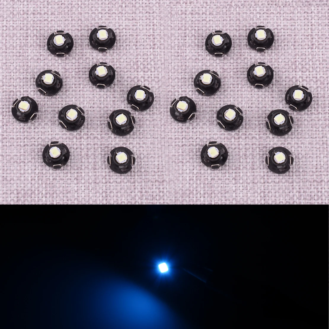 20 Pz/Set 12V Universal Car Ice Blue T4 T4.2 Neo Wedge 1Smd Led Cluster Instrument Dash Clima Lampadine