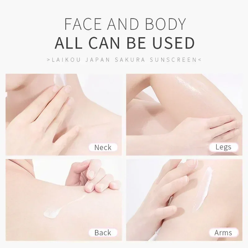 Sakura Sunscreen Cream Facial Sun Block Spf50 Protector Gel Isolation Lotion Cream Facial Moisturizer Whitening Bleaching Creams facial sunscreen sunscreen cream