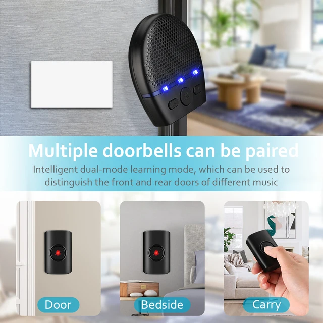 sonnette sans fil exterieur étanche, portée 300M, télécommande extérieure sans fil – Image 5