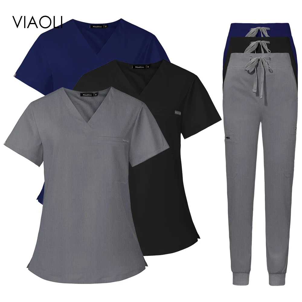 

Operating Room Medical Clothing Female Short Sleeved Dental Hospital Doctor Work Clothes Health Service Nursing Work Clothes Set