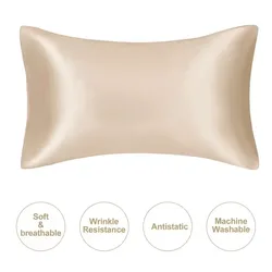 Luxurious Silky Satin Pillowcase - Hair Beauty & Home Decor - Standard50X66CM (1PC Champagne)