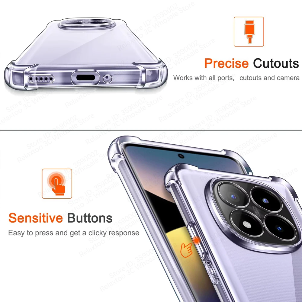 Ultra-Thin Clear Shockproof Silicone Case - Soft Protective Shell