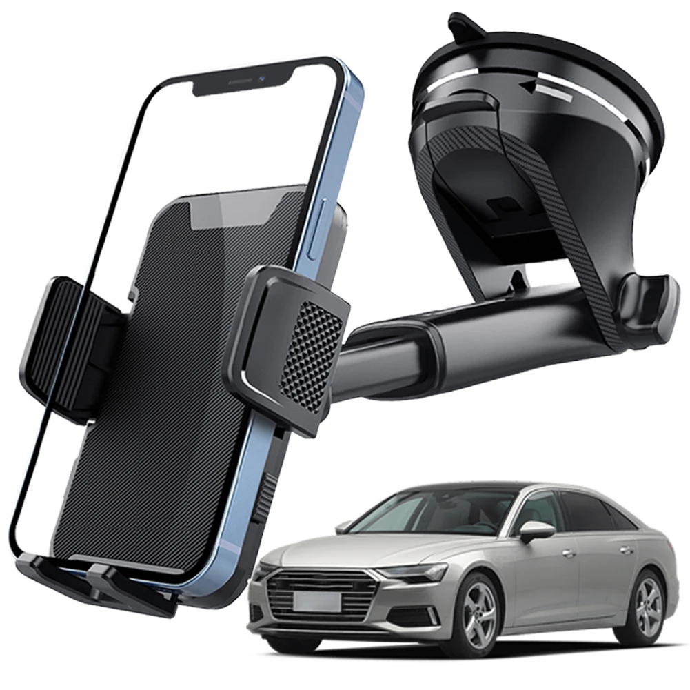 Black ABS Car Phone Holder with 360 Rotation for Trucks and RVs