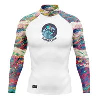 Men's Surfing Long Sleeve Shirts Swimming Clothing Beach Uv Protection Apparel Rash Guard Beach Wear Diving Shirt GYM Clothes 1