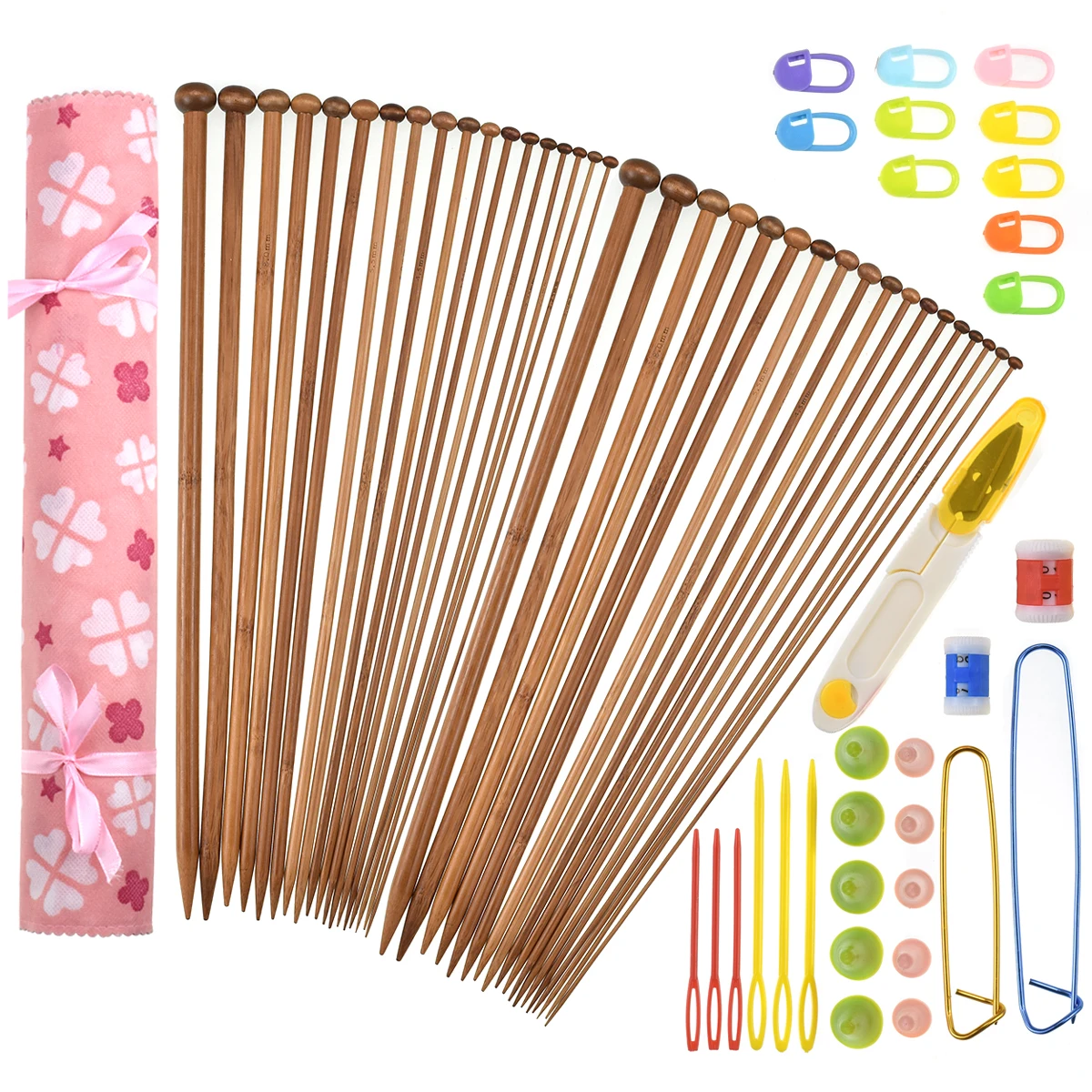 36Pcs/Lot 35CM Knitting Needles Sticks DIY Crochet Bamboo Smooth Wooden  Knitting Long Stick Knitted Sweater Tools - AliExpress