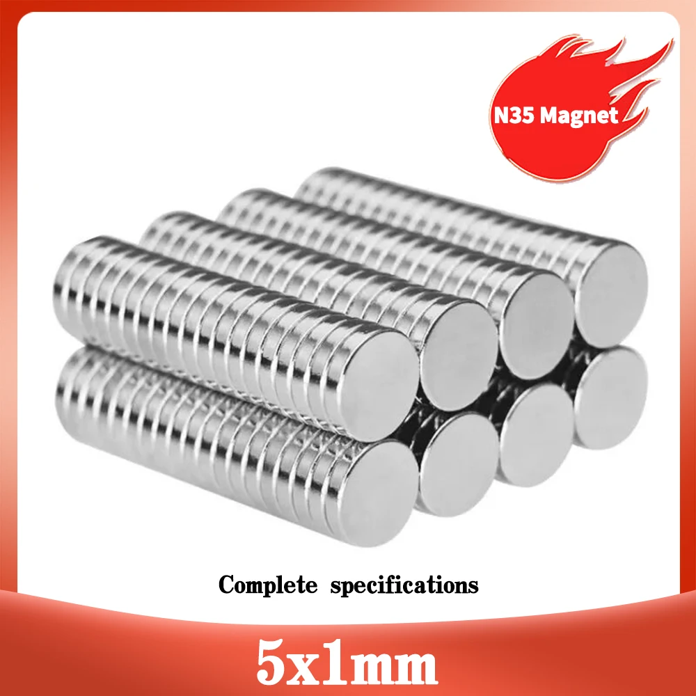 Neodymium Magnets 100/200/500/1000/2000PCS 5*1 Thin Strong Neodymium Magnet 5x1mm Round Permanent