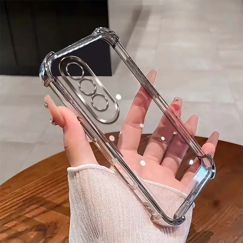 Enhanced Shockproof Silicone Back Cover with Plated Corners