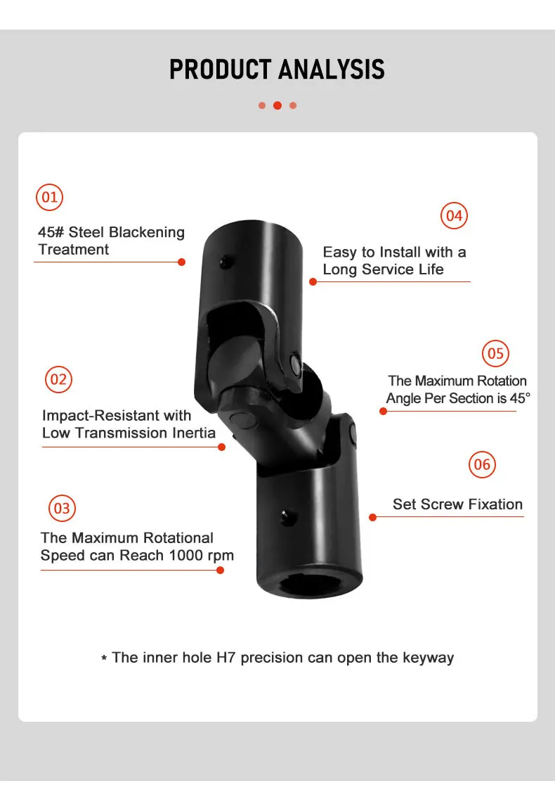 12*24*95 Kreuz Universal Joint Kupplung Drei-Abschnitt Universal Joint Präzision Doppel Joint Universal Joint – Detail 3