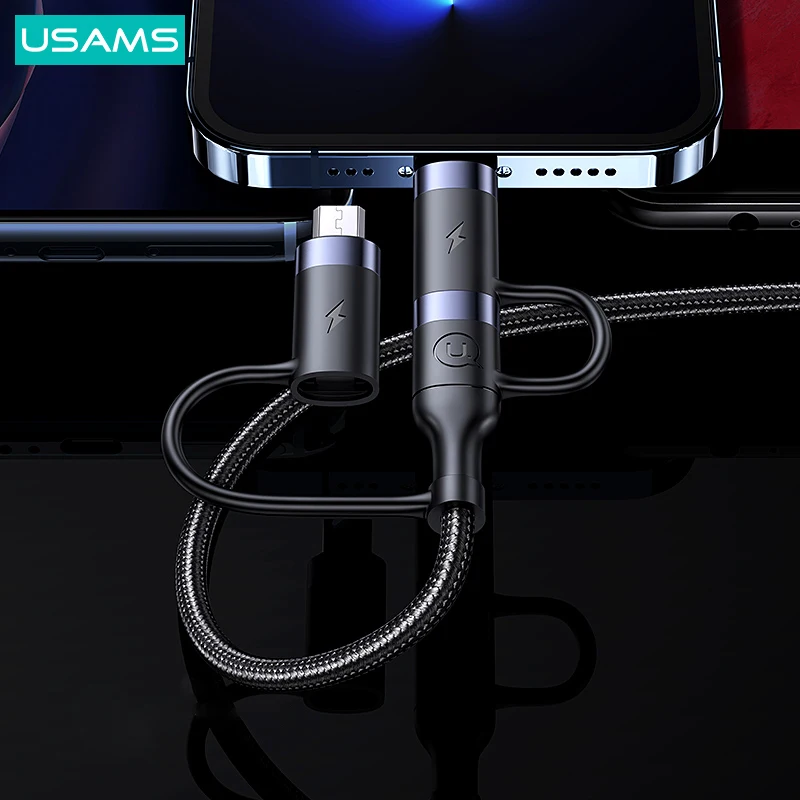 3 in 1 USB Cable Type C 1.2m Fast Charge Cable For iPhone 13 12 11 Pro Max Huawei Xiaomi Charger Micro Data 60W