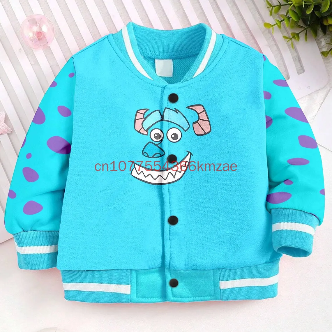 Monsters Univerisity Mike And Jame Baseball Jacket Kids and Youth Coat Cartoon Streetwear Harajuku Bomber College Jacket