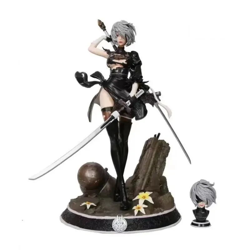 

Nier:automata Anime Figure 33cm Yorha 2b Sexy Figure Replaceable Head Removable Clothing Action Figure Standing Model Toy BOX