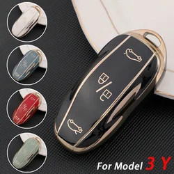 Premium TPU Smart Key Case Cover - Sleek Protective Keyless Entry Shell - Grey (For model 3 or Y)