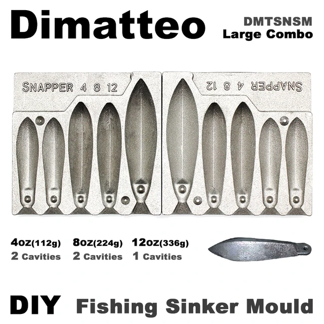 Dimatteo DIY Fishing Snapper Sinker Mould DMTSNSM/Large Combo