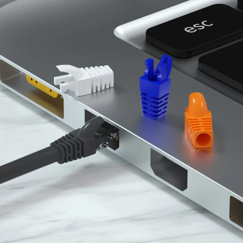 Cabo de Rede Ethernet Zoerax Botas de Alívio de Tensão Conector Plug Cover Cat5e Cat6 Rj45 100 Pcs - Imagem 5