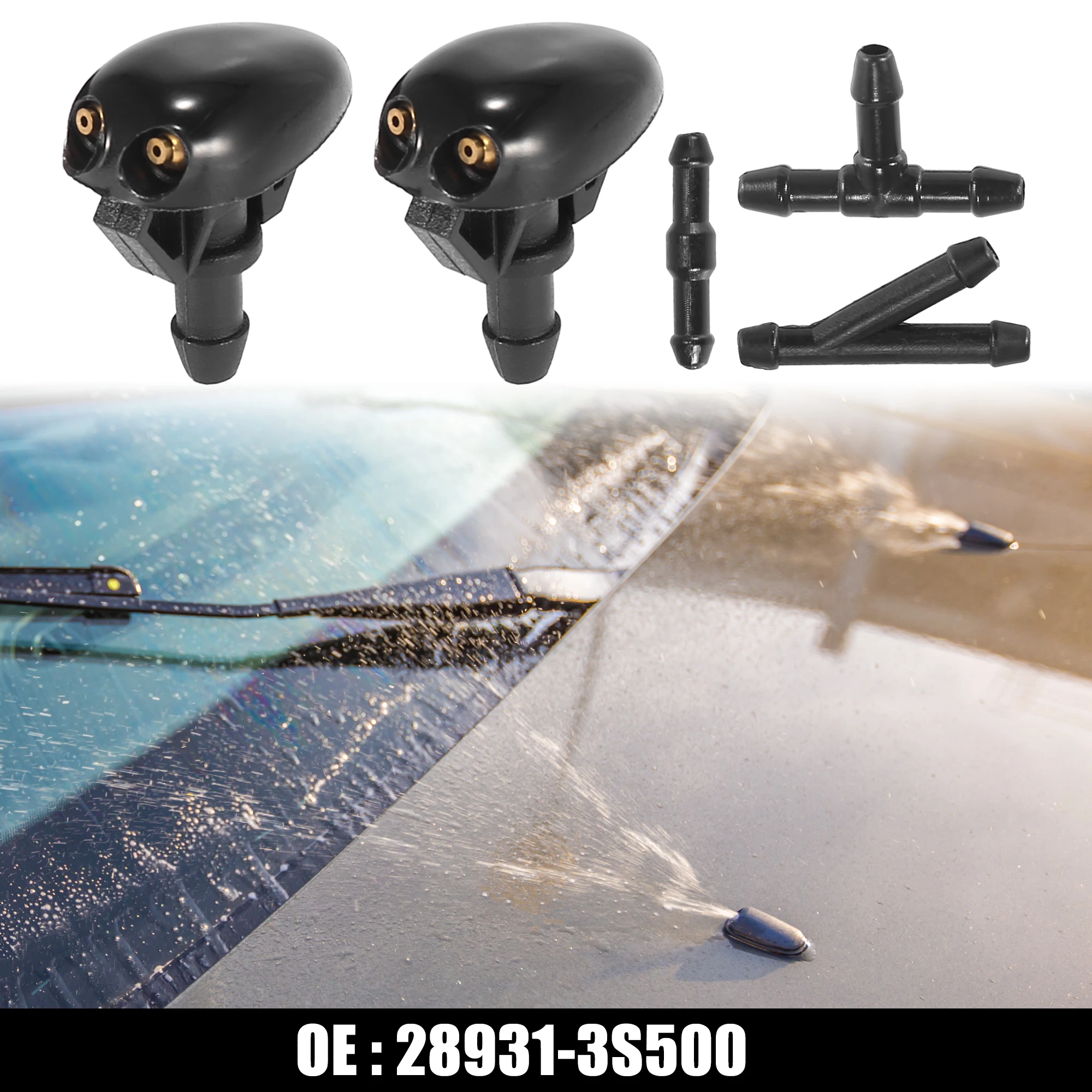 X Autohaux 2pcs Front Windshield Washer Nozzles For Nissan Frontier