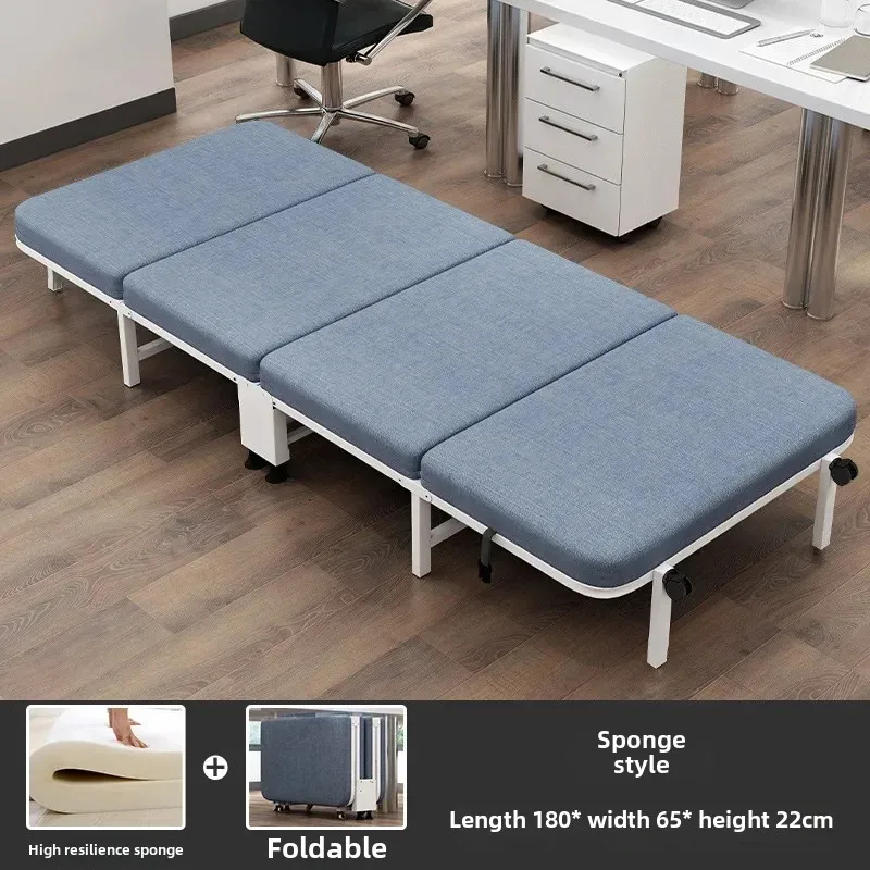 thumbnail image 1 of Conveniente cama plegable de oficina de tamaño pequeño, sillón reclinable para siesta, cama individual para adultos, cama de campamento de acompañante para Hospital con polea, muebles plegables, 1 of 4