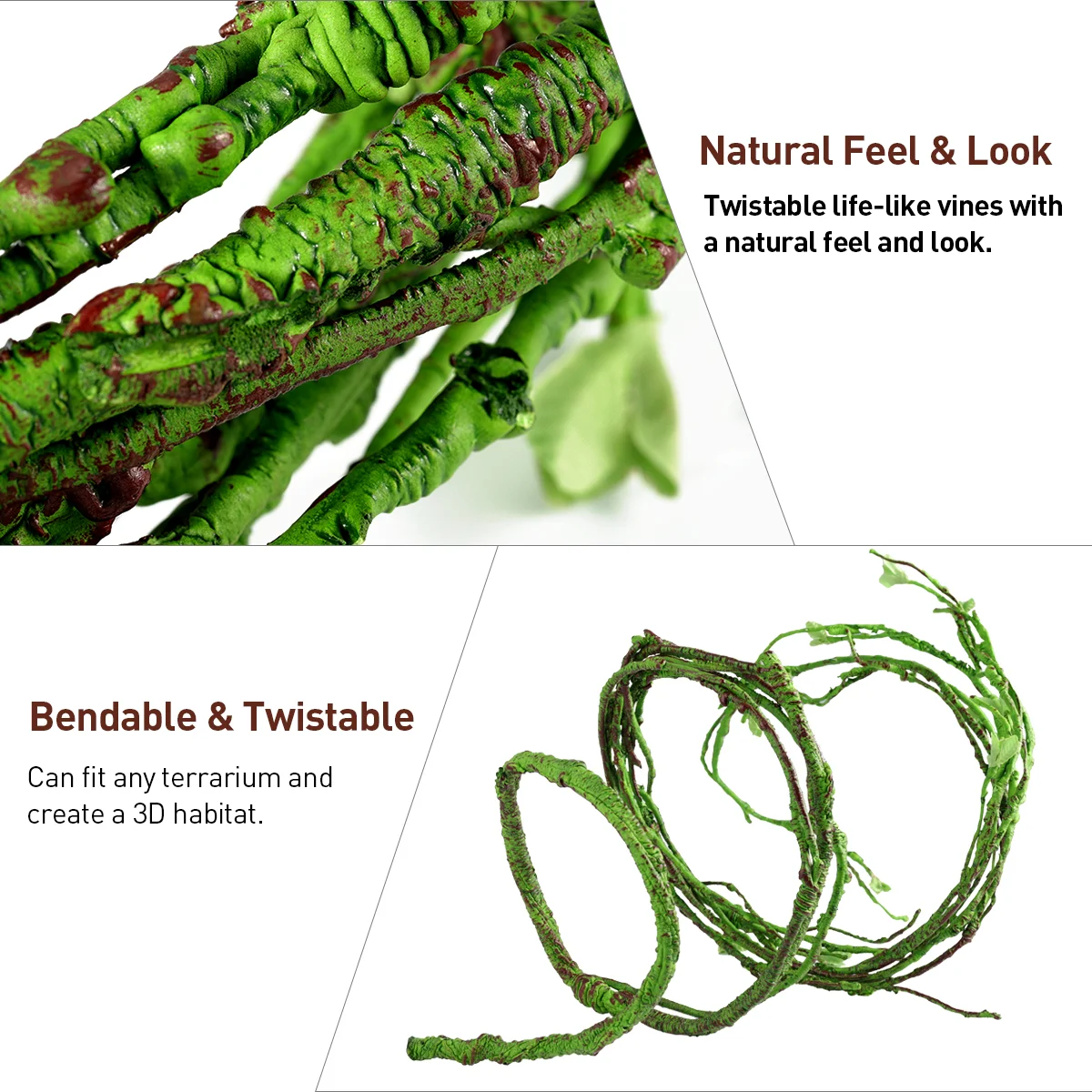 Reptile Vine Small Animals Habitat Forest Bend Branch Lizard Landscape Simulation Plant Rattan Pet Box Decor